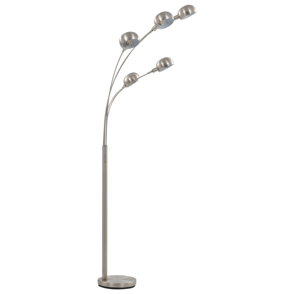Lamp staand 5xE14 200 cm zilverkleurig is nu te koop bij PeponiXL, paradijselijk wonen!