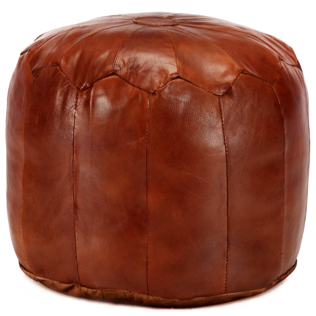 Poef 40x35 cm echt geitenleer tan is nu te koop bij PeponiXL, paradijselijk wonen!