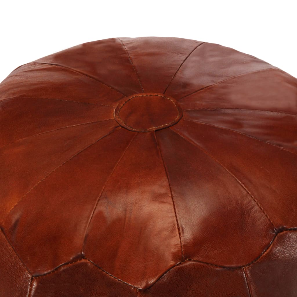 Poef 40x35 cm echt geitenleer tan is nu te koop bij PeponiXL, paradijselijk wonen!