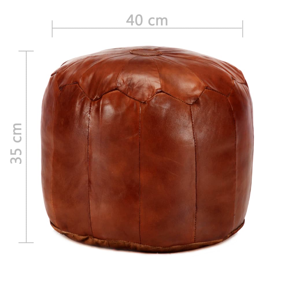 Poef 40x35 cm echt geitenleer tan is nu te koop bij PeponiXL, paradijselijk wonen!