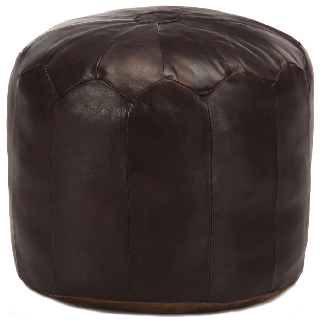 Poef 40x35 cm echt geitenleer donkerbruin is nu te koop bij PeponiXL, paradijselijk wonen!