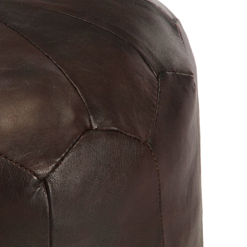 Poef 40x35 cm echt geitenleer donkerbruin is nu te koop bij PeponiXL, paradijselijk wonen!
