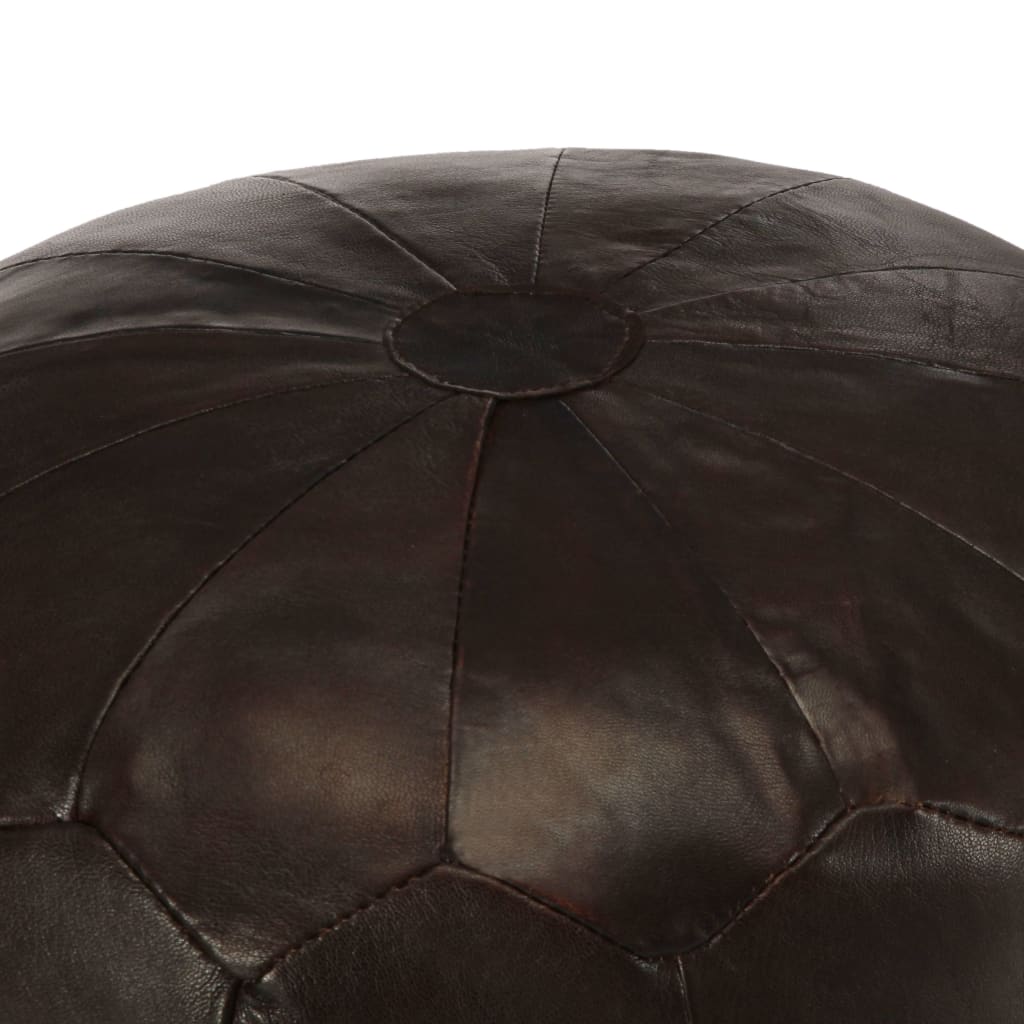 Poef 40x35 cm echt geitenleer donkerbruin is nu te koop bij PeponiXL, paradijselijk wonen!