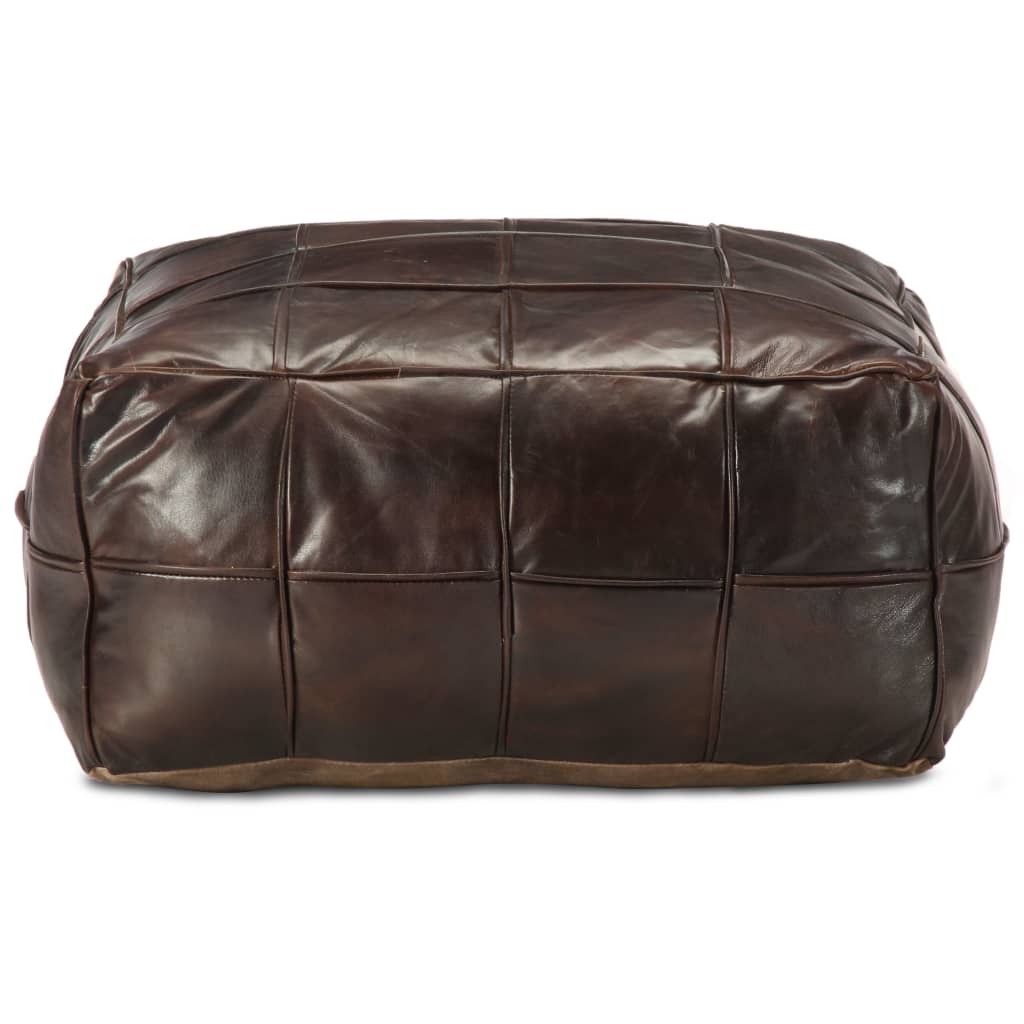 Poef 60x60x30 cm echt geitenleer donkerbruin is nu te koop bij PeponiXL, paradijselijk wonen!