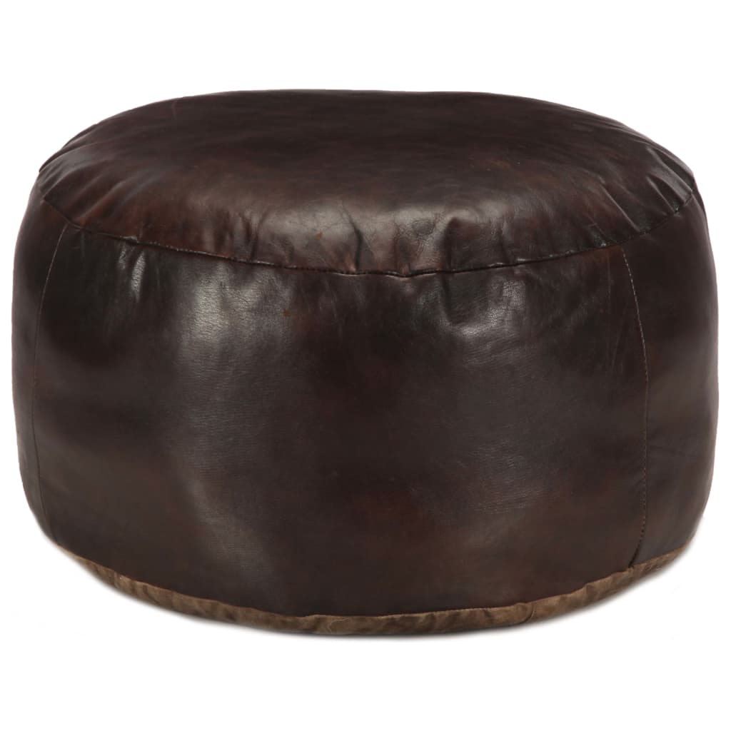 Poef 60x30 cm echt geitenleer donkerbruin is nu te koop bij PeponiXL, paradijselijk wonen!