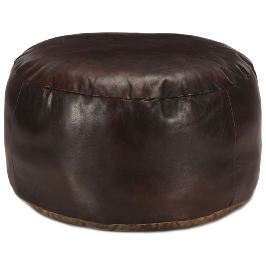 Poef 60x30 cm echt geitenleer donkerbruin is nu te koop bij PeponiXL, paradijselijk wonen!
