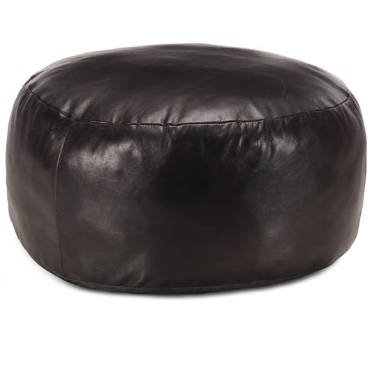 Poef 60x30 cm echt geitenleer zwart is nu te koop bij PeponiXL, paradijselijk wonen!