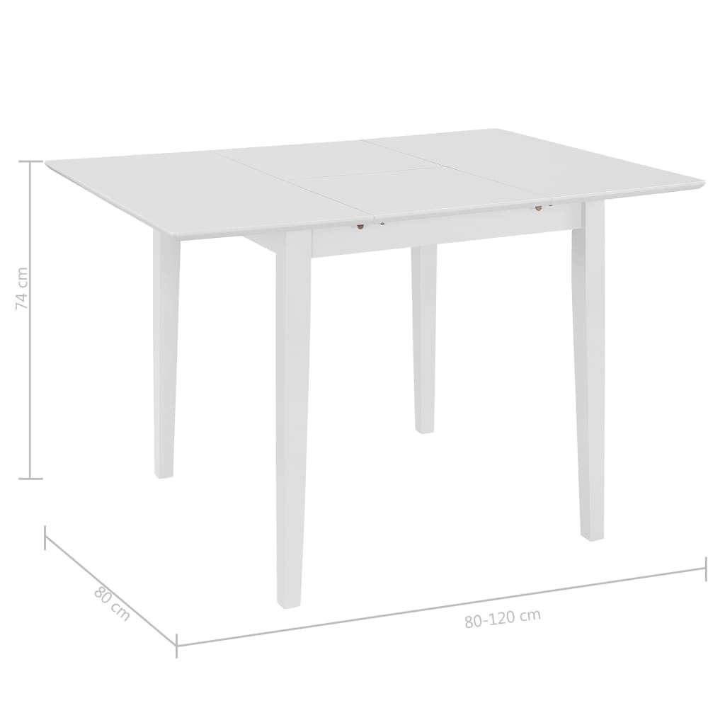 Eettafel verlengbaar (80-120)x80x74 cm MDF wit is nu te koop bij PeponiXL, paradijselijk wonen!