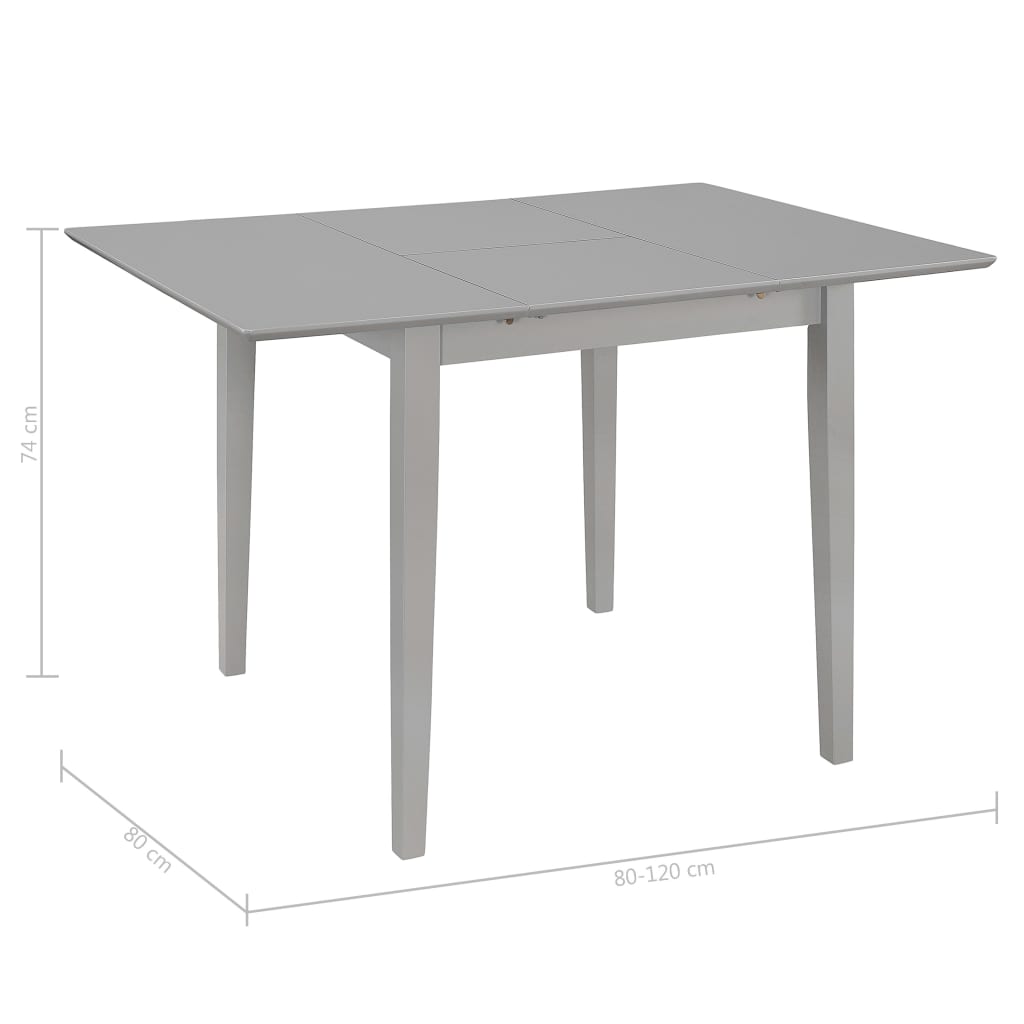 Eettafel verlengbaar (80-120)x80x74 cm MDF grijs is nu te koop bij PeponiXL, paradijselijk wonen!