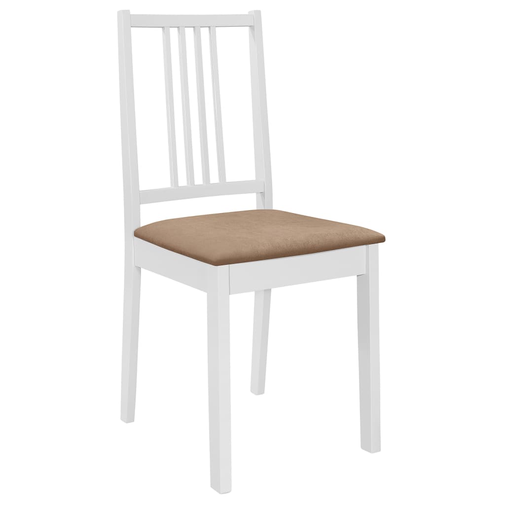 Eetkamerstoelen met kussens 4 st massief hout wit is nu te koop bij PeponiXL, paradijselijk wonen!