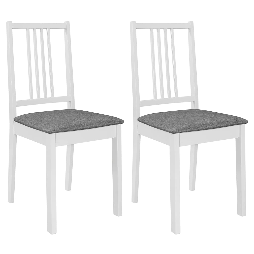 Eetkamerstoelen met kussens 2 st massief hout wit is nu te koop bij PeponiXL, paradijselijk wonen!