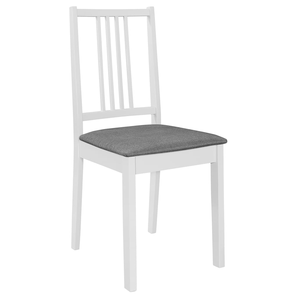 Eetkamerstoelen met kussens 4 st massief hout wit is nu te koop bij PeponiXL, paradijselijk wonen!