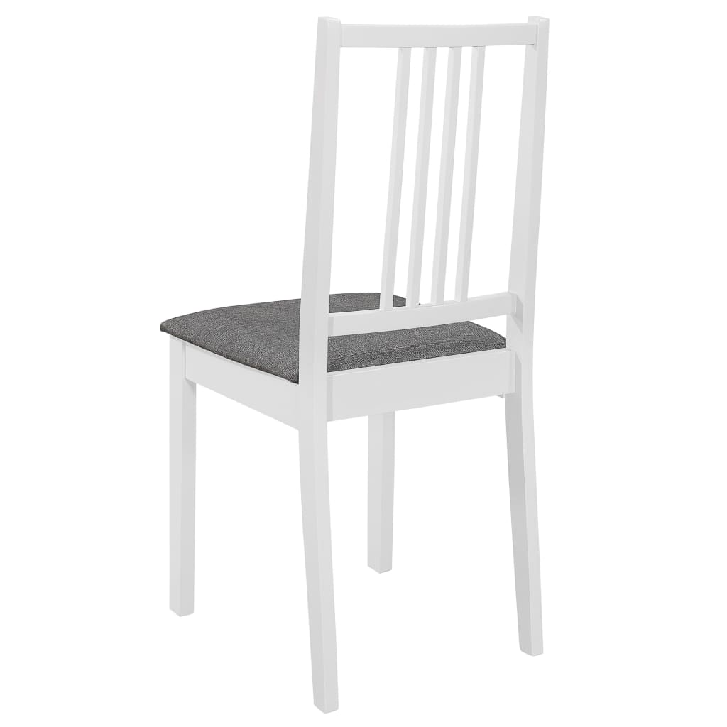 Eetkamerstoelen met kussens 4 st massief hout wit is nu te koop bij PeponiXL, paradijselijk wonen!