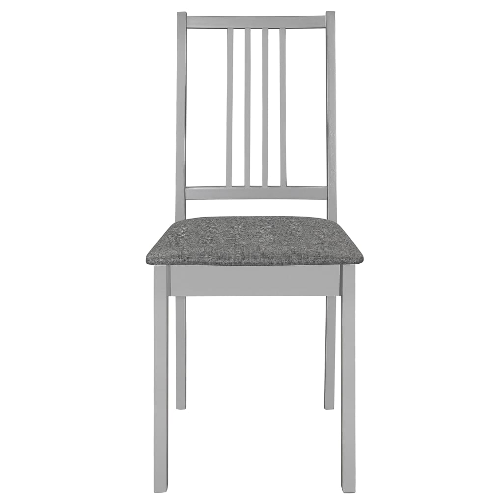 Eetkamerstoelen met kussens 4 st massief hout grijs is nu te koop bij PeponiXL, paradijselijk wonen!