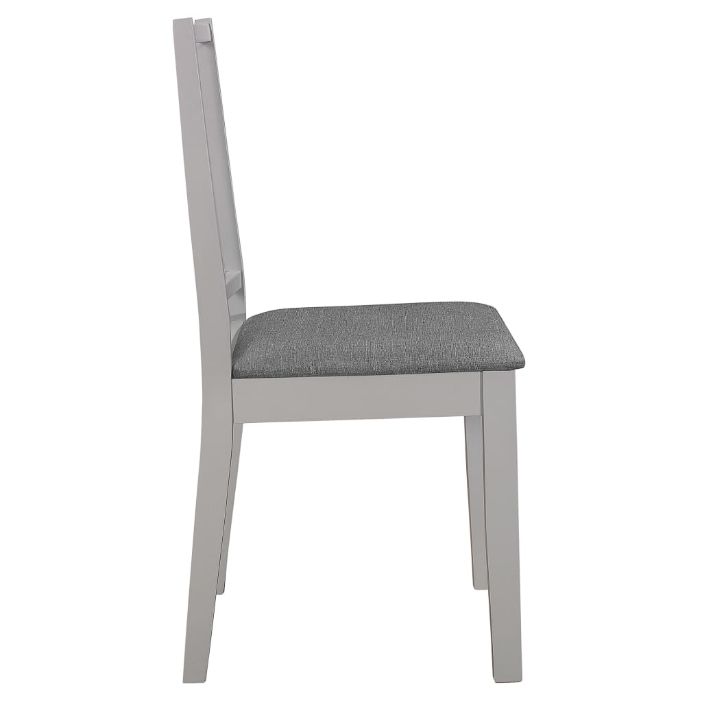 Eetkamerstoelen met kussens 4 st massief hout grijs is nu te koop bij PeponiXL, paradijselijk wonen!