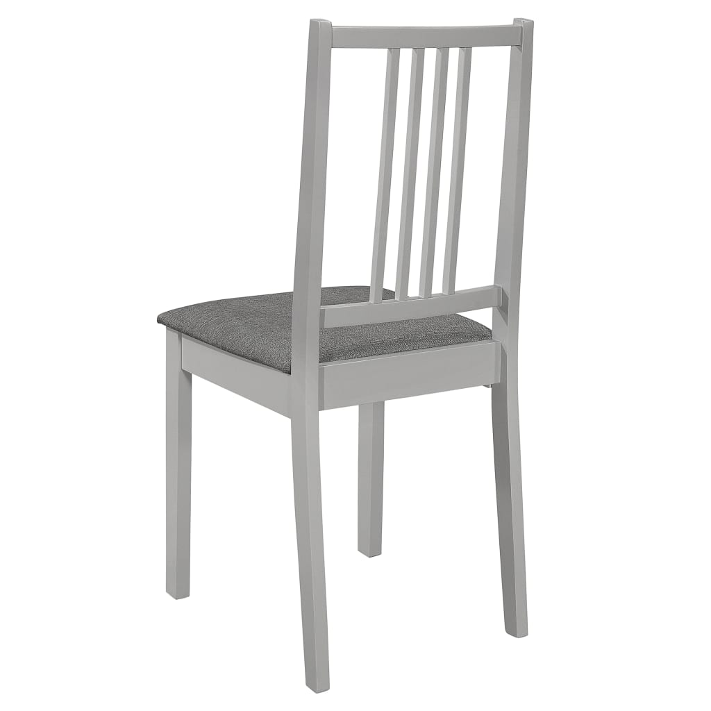 Eetkamerstoelen met kussens 4 st massief hout grijs is nu te koop bij PeponiXL, paradijselijk wonen!