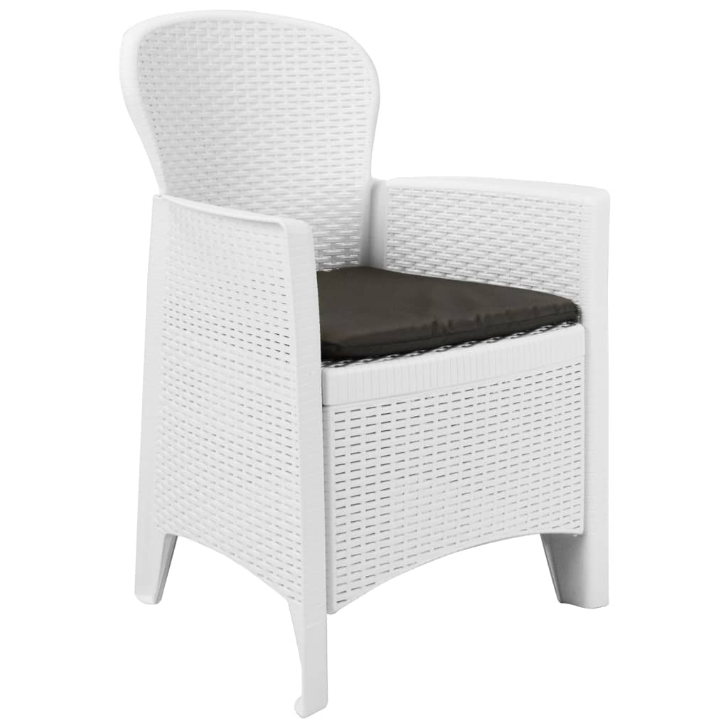 7-delige Tuinset rattan-look kunststof wit is nu te koop bij PeponiXL, paradijselijk wonen!