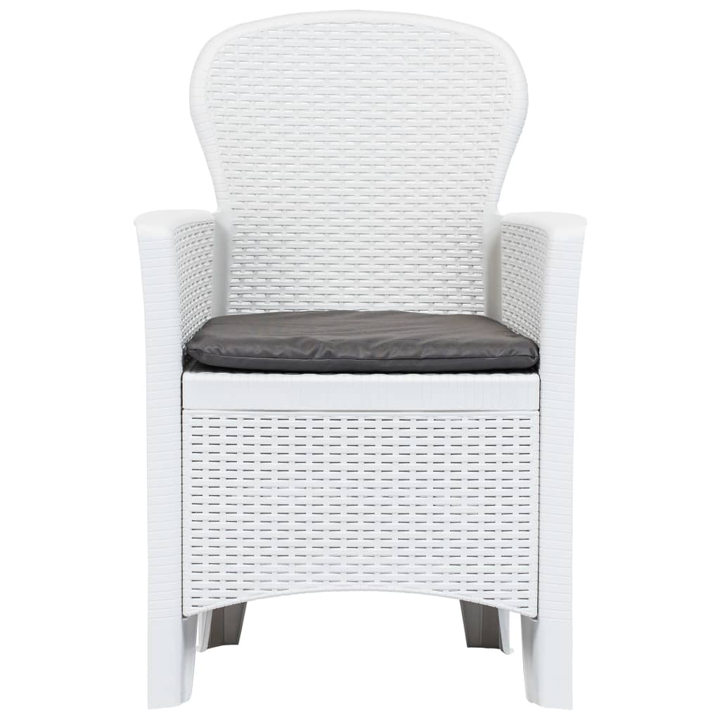 7-delige Tuinset rattan-look kunststof wit is nu te koop bij PeponiXL, paradijselijk wonen!