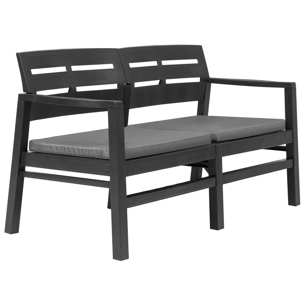 4-delige Loungeset kunststof antraciet is nu te koop bij PeponiXL, paradijselijk wonen!