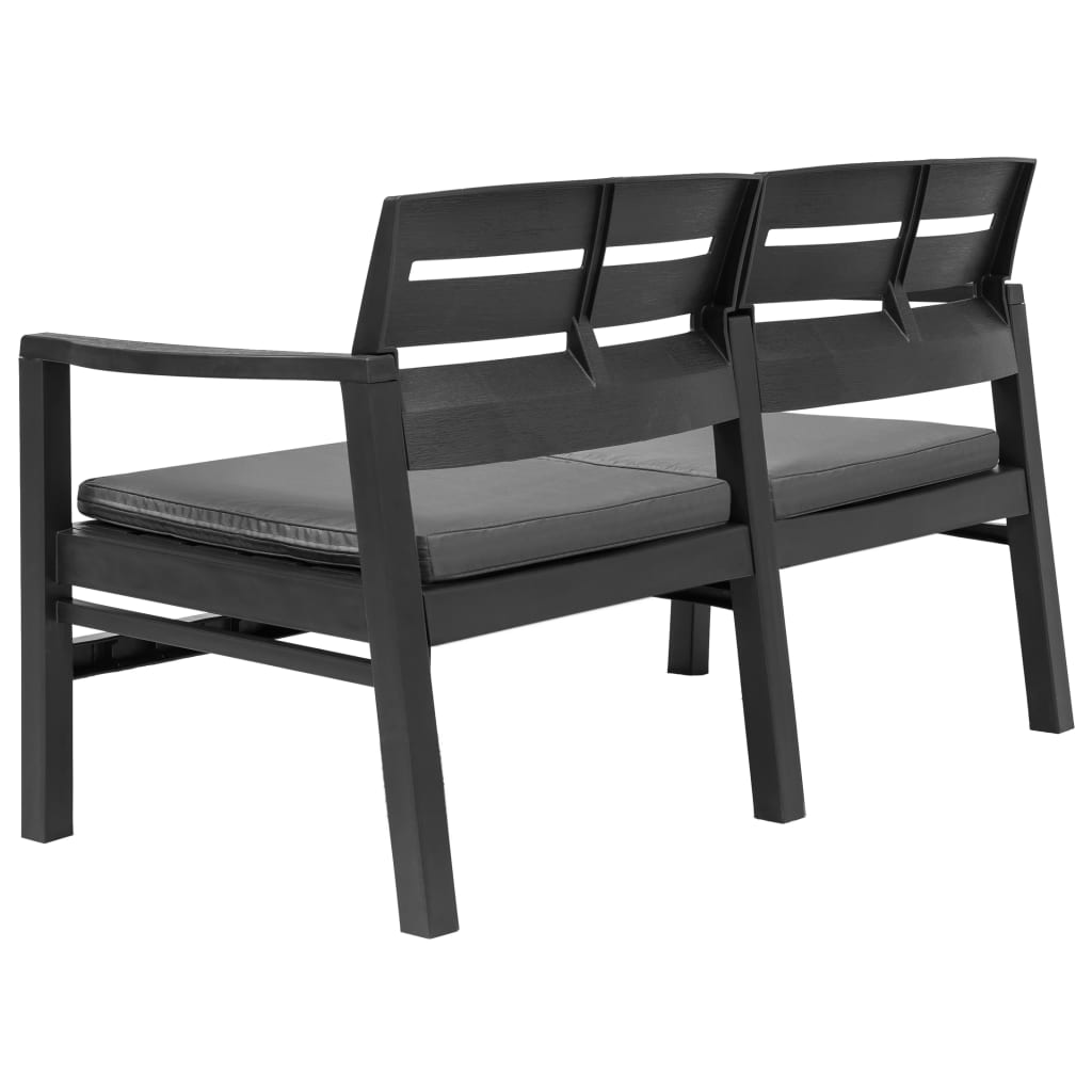 4-delige Loungeset kunststof antraciet is nu te koop bij PeponiXL, paradijselijk wonen!
