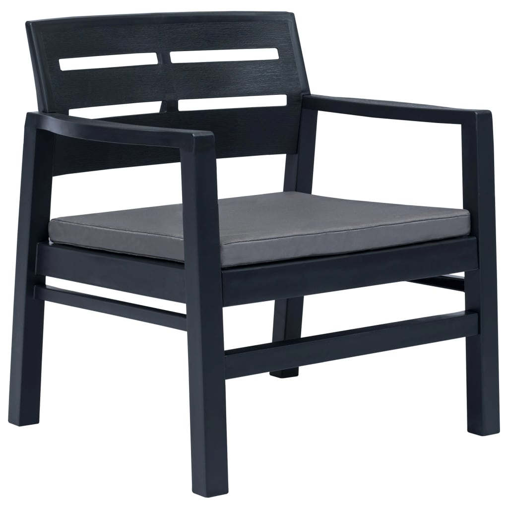 4-delige Loungeset kunststof antraciet is nu te koop bij PeponiXL, paradijselijk wonen!