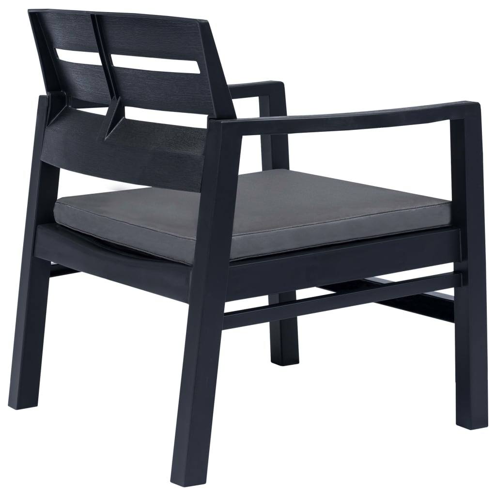 4-delige Loungeset kunststof antraciet is nu te koop bij PeponiXL, paradijselijk wonen!