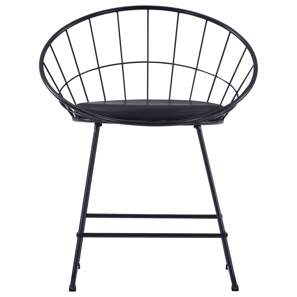 Eetkamerstoelen met kunstleren zittingen 2 st staal zwart is nu te koop bij PeponiXL, paradijselijk wonen!