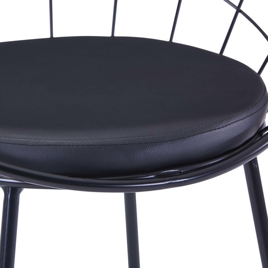 Eetkamerstoelen met kunstleren zittingen 2 st staal zwart is nu te koop bij PeponiXL, paradijselijk wonen!