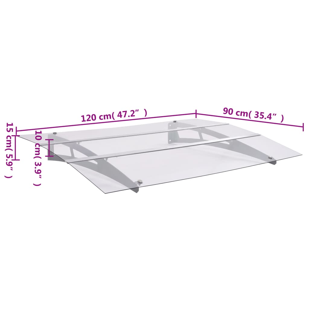 Deurluifel 120x90 cm polycarbonaat zilverkleurig en transparant is nu te koop bij PeponiXL, paradijselijk wonen!
