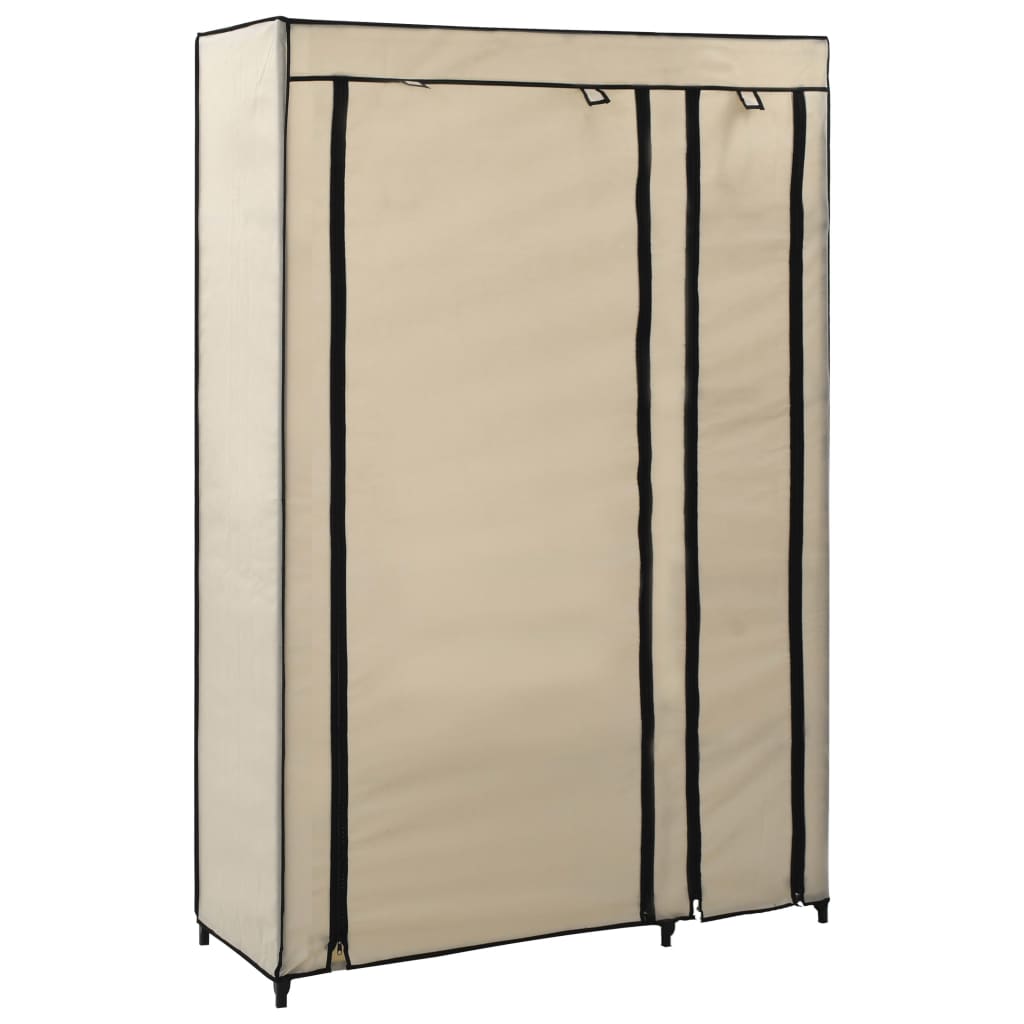 Kledingkasten opvouwbaar 2 st 110x45x175 cm stof crème is nu te koop bij PeponiXL, paradijselijk wonen!