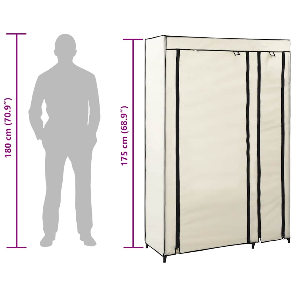 Kledingkasten opvouwbaar 2 st 110x45x175 cm stof crème is nu te koop bij PeponiXL, paradijselijk wonen!