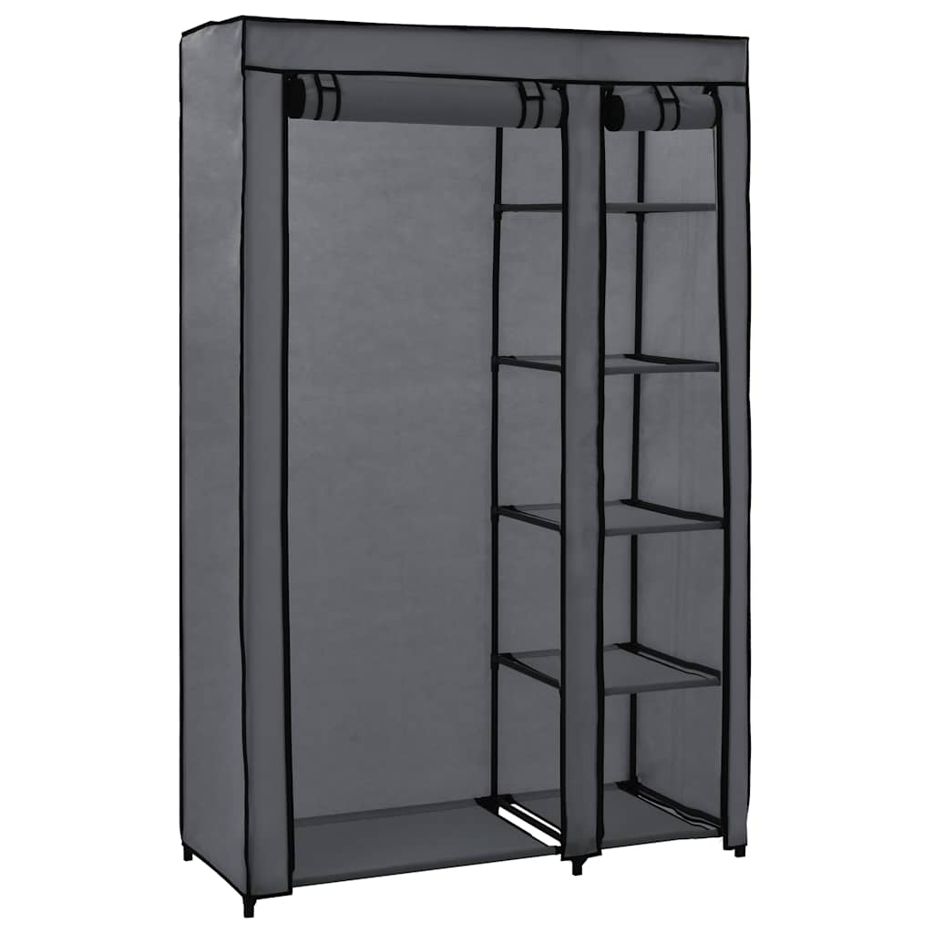 Kledingkasten opvouwbaar 2 st 110x45x175 cm stof grijs is nu te koop bij PeponiXL, paradijselijk wonen!