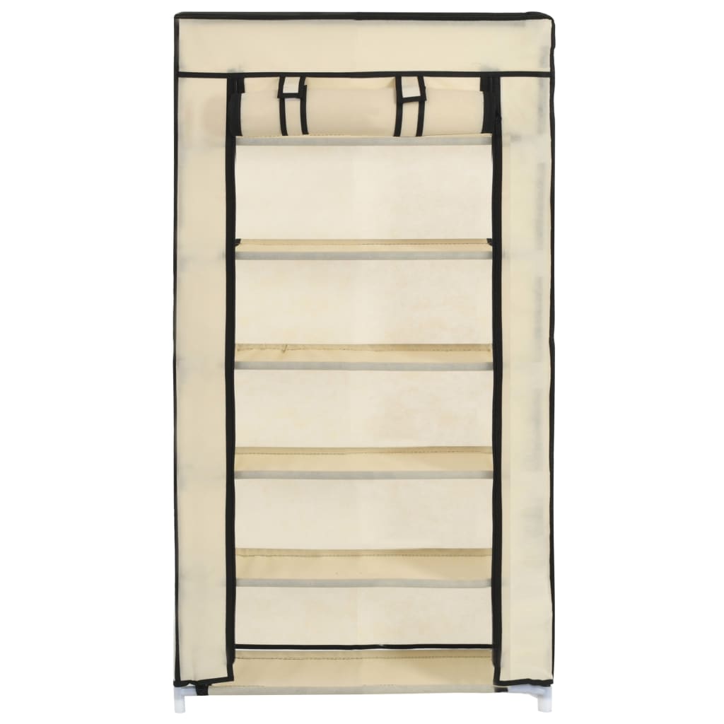 Schoenenkast met hoes 58x28x106 cm stof crème is nu te koop bij PeponiXL, paradijselijk wonen!