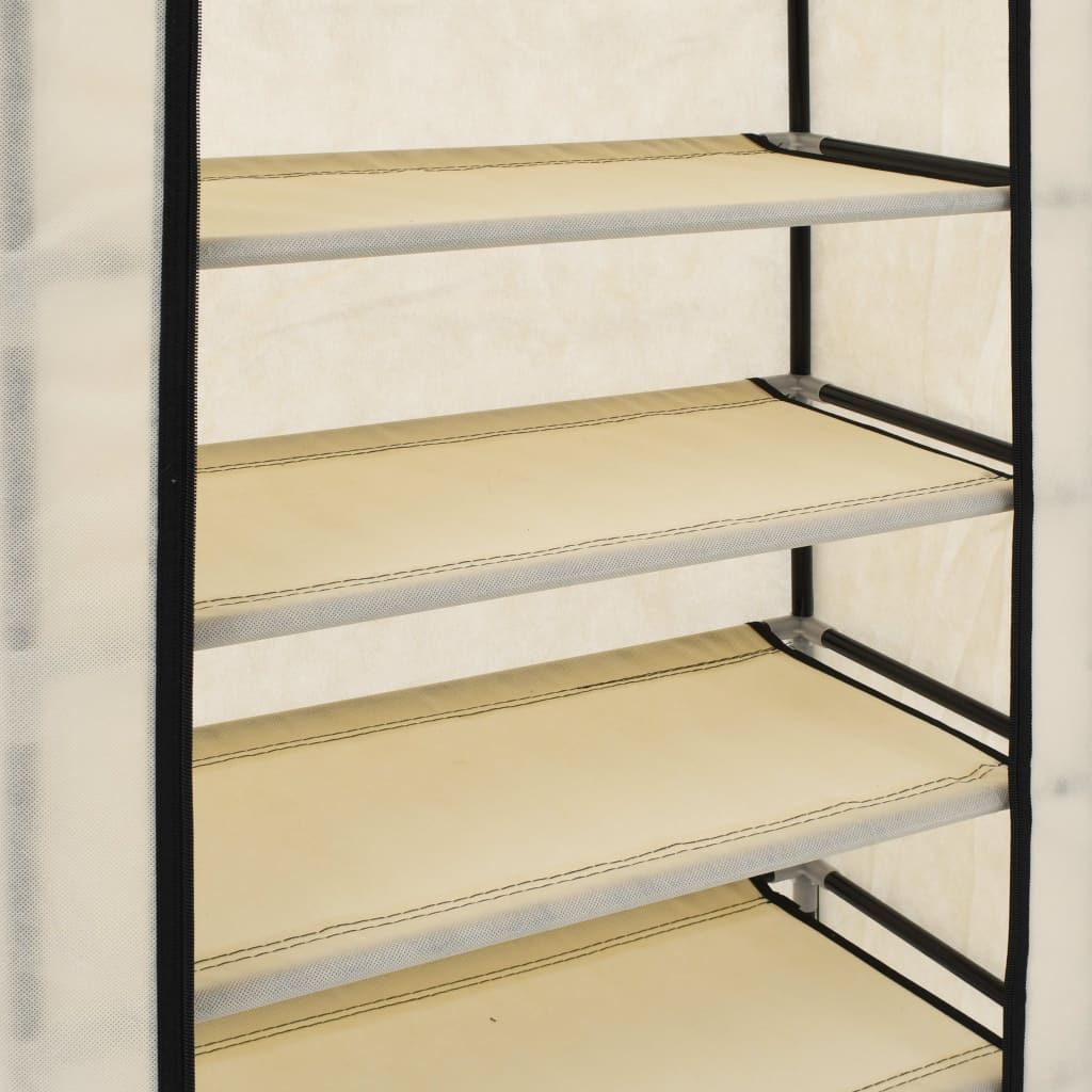Schoenenkast met hoes 58x28x106 cm stof crème is nu te koop bij PeponiXL, paradijselijk wonen!