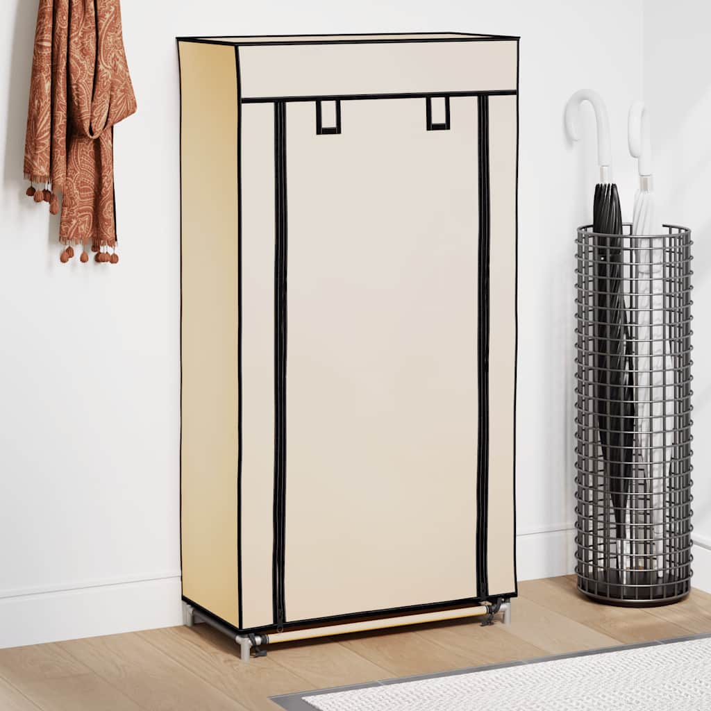 Schoenenkast met hoes 58x28x106 cm stof crème is nu te koop bij PeponiXL, paradijselijk wonen!