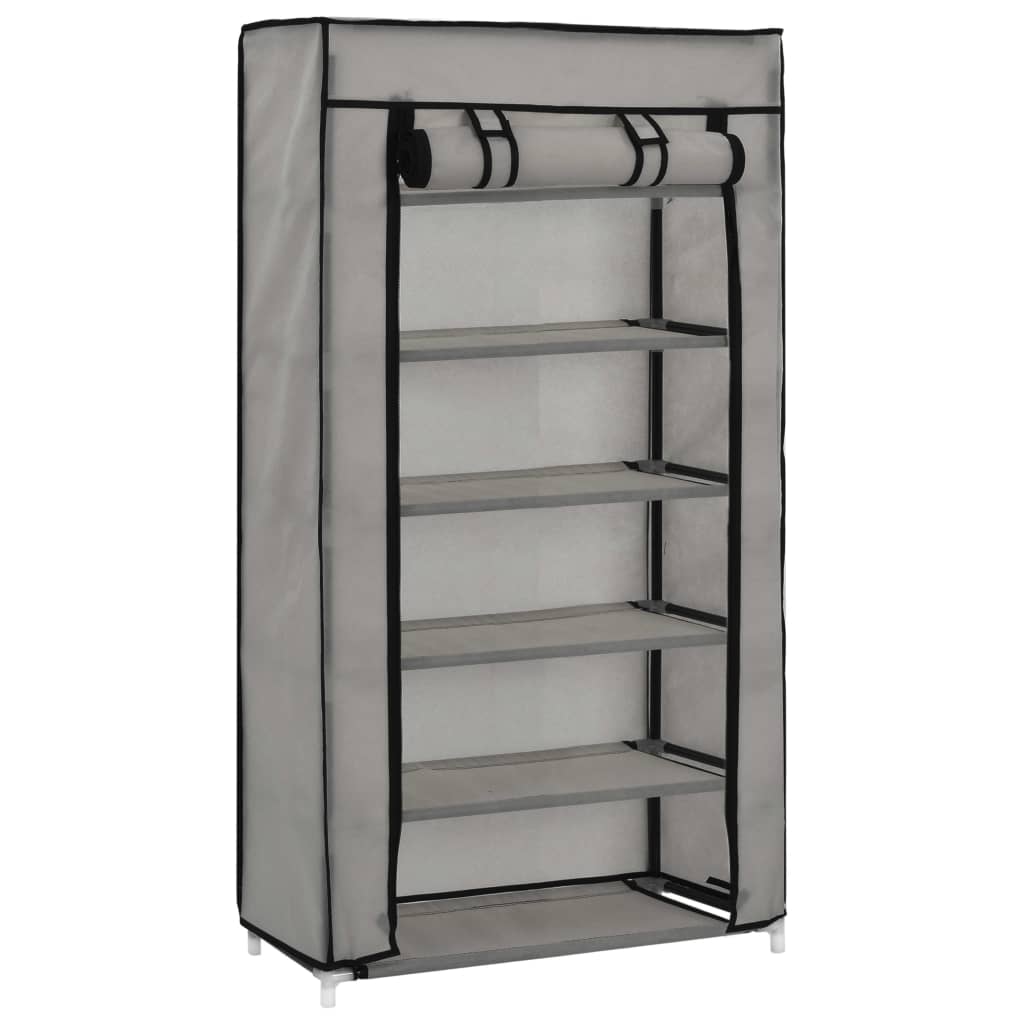 Schoenenkast met hoes 58x28x106 cm stof grijs is nu te koop bij PeponiXL, paradijselijk wonen!