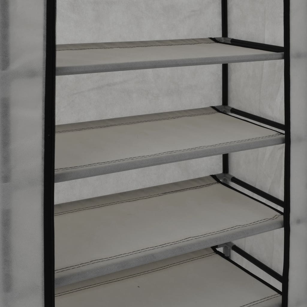 Schoenenkast met hoes 58x28x106 cm stof grijs is nu te koop bij PeponiXL, paradijselijk wonen!