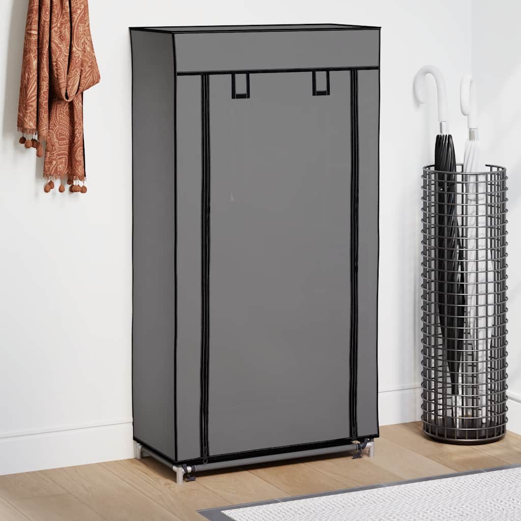 Schoenenkast met hoes 58x28x106 cm stof grijs is nu te koop bij PeponiXL, paradijselijk wonen!