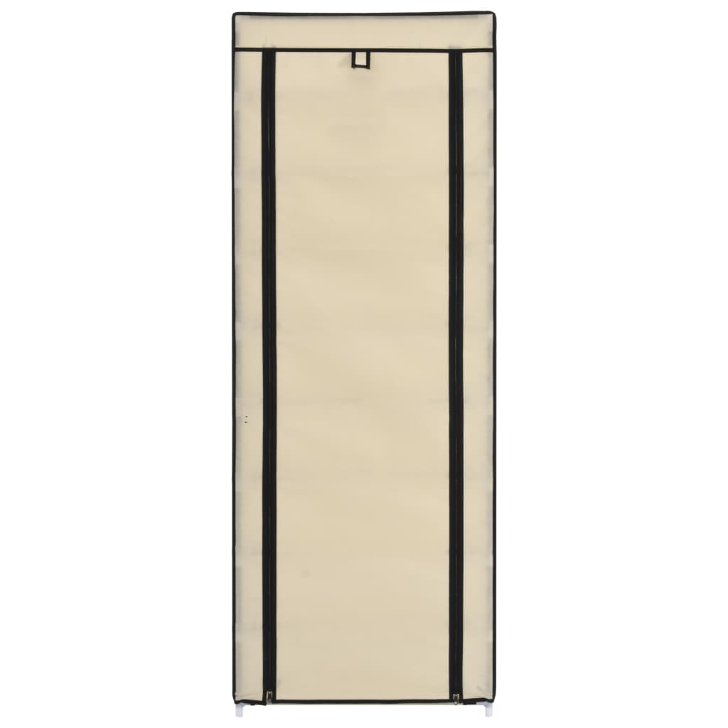 Schoenenkast met hoes 57x29x162 cm stof crème is nu te koop bij PeponiXL, paradijselijk wonen!