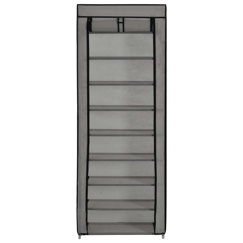 Schoenenkast met hoes 57x29x162 cm stof grijs is nu te koop bij PeponiXL, paradijselijk wonen!