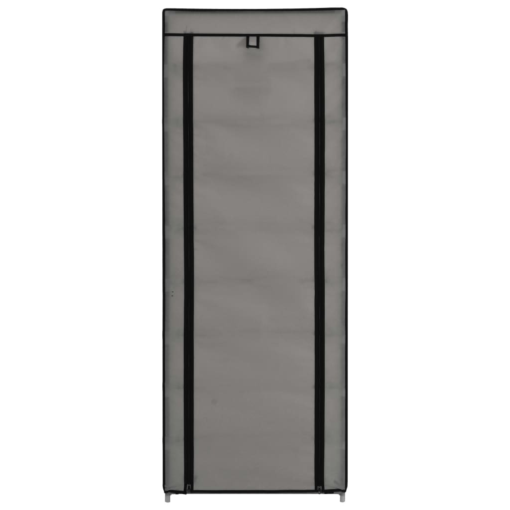Schoenenkast met hoes 57x29x162 cm stof grijs is nu te koop bij PeponiXL, paradijselijk wonen!