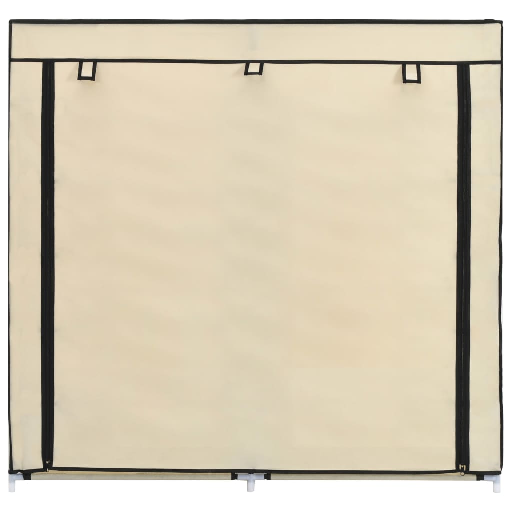 Schoenenkast met hoes 115x28x110 cm stof crème is nu te koop bij PeponiXL, paradijselijk wonen!