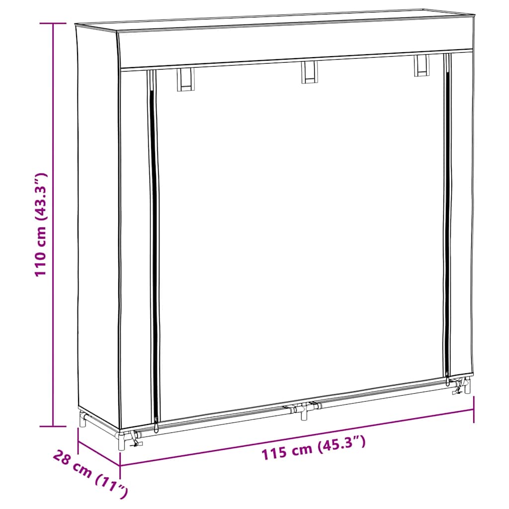 Schoenenkast met hoes 115x28x110 cm stof crème is nu te koop bij PeponiXL, paradijselijk wonen!