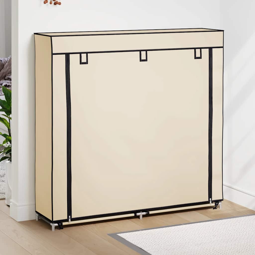Schoenenkast met hoes 115x28x110 cm stof crème is nu te koop bij PeponiXL, paradijselijk wonen!