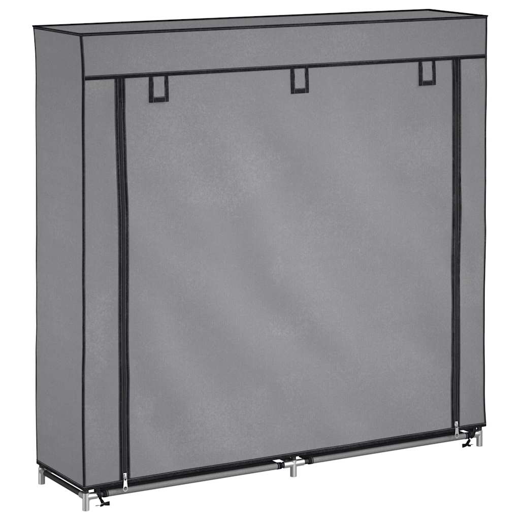 Schoenenkast met hoes 115x28x110 cm stof grijs is nu te koop bij PeponiXL, paradijselijk wonen!