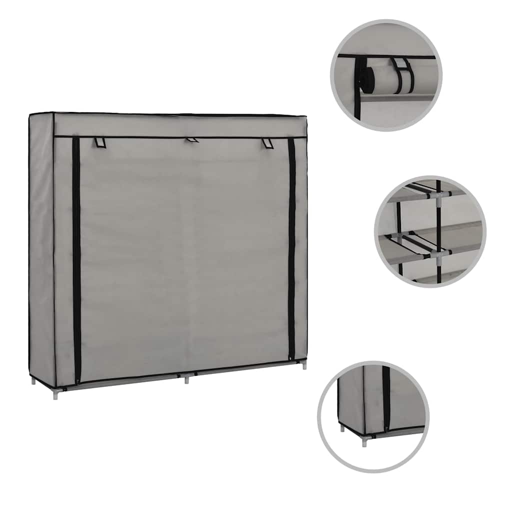 Schoenenkast met hoes 115x28x110 cm stof grijs is nu te koop bij PeponiXL, paradijselijk wonen!