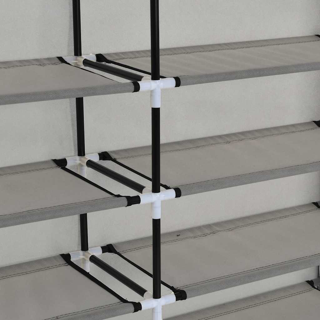 Schoenenkast met hoes 115x28x110 cm stof grijs is nu te koop bij PeponiXL, paradijselijk wonen!