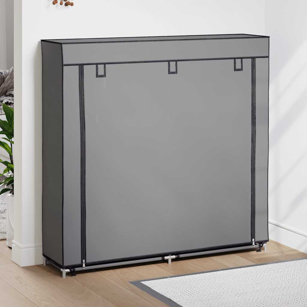 Schoenenkast met hoes 115x28x110 cm stof grijs is nu te koop bij PeponiXL, paradijselijk wonen!