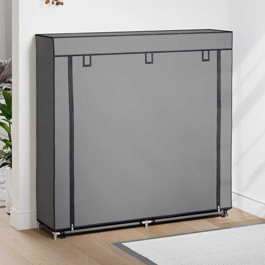 Schoenenkast met hoes 115x28x110 cm stof grijs is nu te koop bij PeponiXL, paradijselijk wonen!