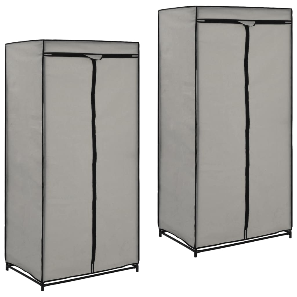 Kledingkasten 2 st 75x50x160 cm grijs is nu te koop bij PeponiXL, paradijselijk wonen!